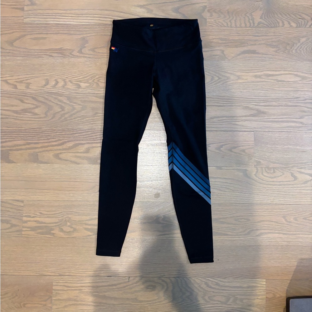 Aviator Nation Women's Black and Blue Leggings